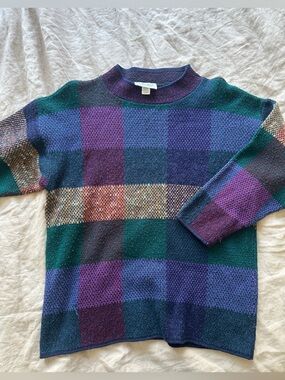 Cozy Vintage Patchwork Knit Sweater